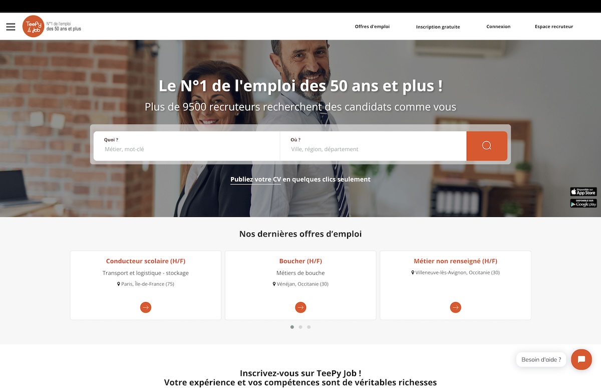 TeePy Job : le site emploi dédié aux seniors en France