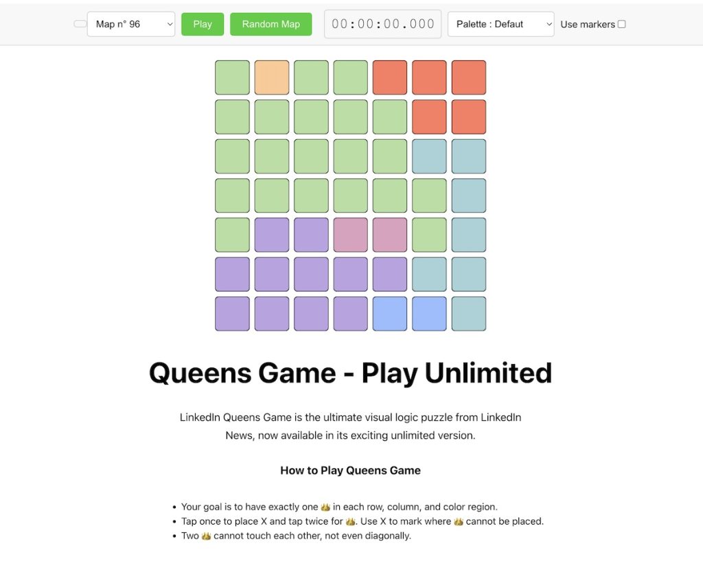 Queens-games.com - L'impression écran du jeu en ligne illimité